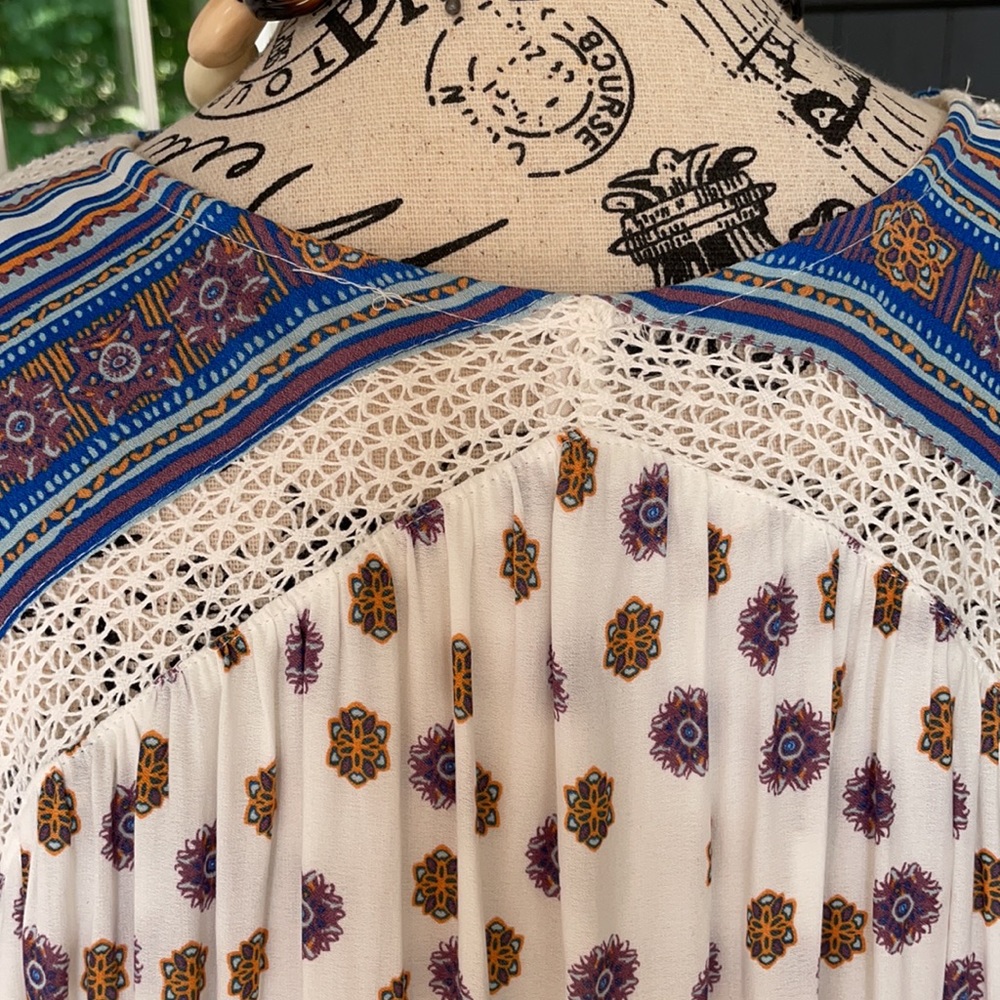 Free People Long Sleeve Lace Up Boho Dress - Picture 9 of 12